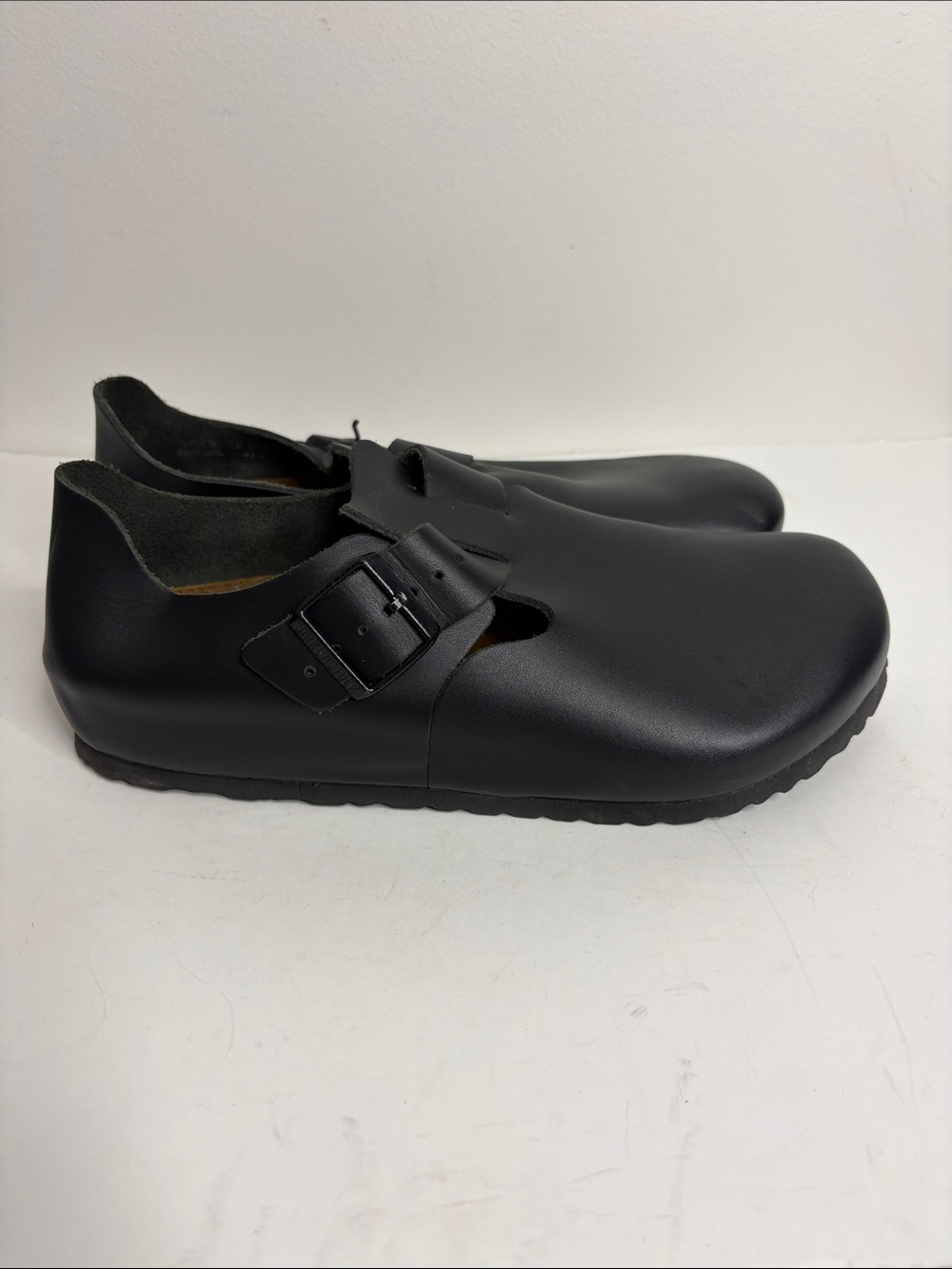 Birkenstock London Shoes EU 43 Mens 10 Womens 12 Black Oiled Leather Clogs